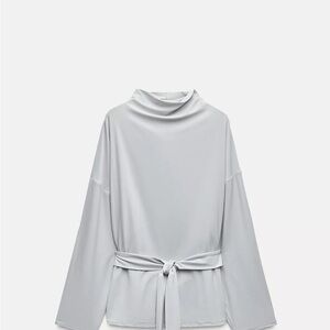 Zara Light Gray Draped Top